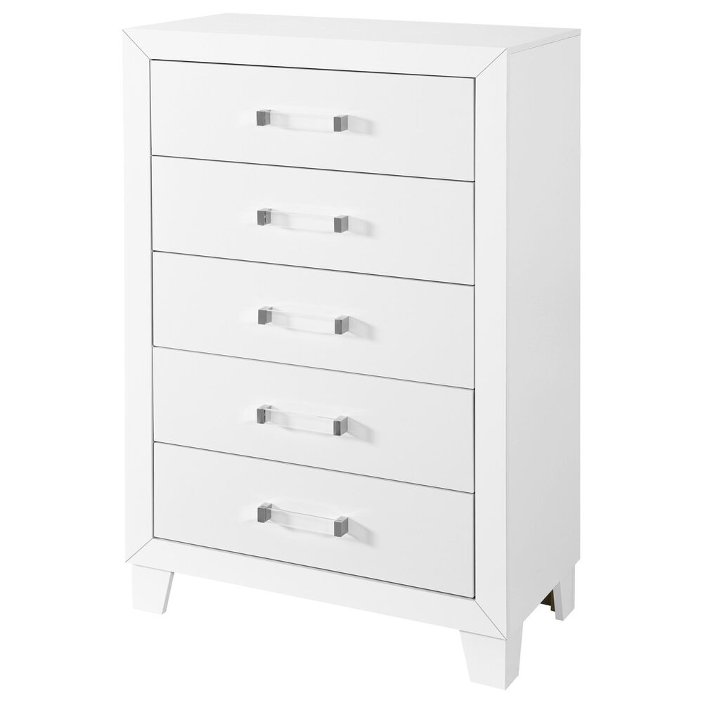 Global Furniture USA Luccia 5-Drawer Chest in White, , large