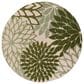 Nourison Aloha ALH05 7"10" Round Ivory and Green Indoor/Outdoor Area Rug, , large