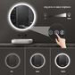 HOMLUX 28" Round LED Bathroom Vanity Mirror in Silver, , large