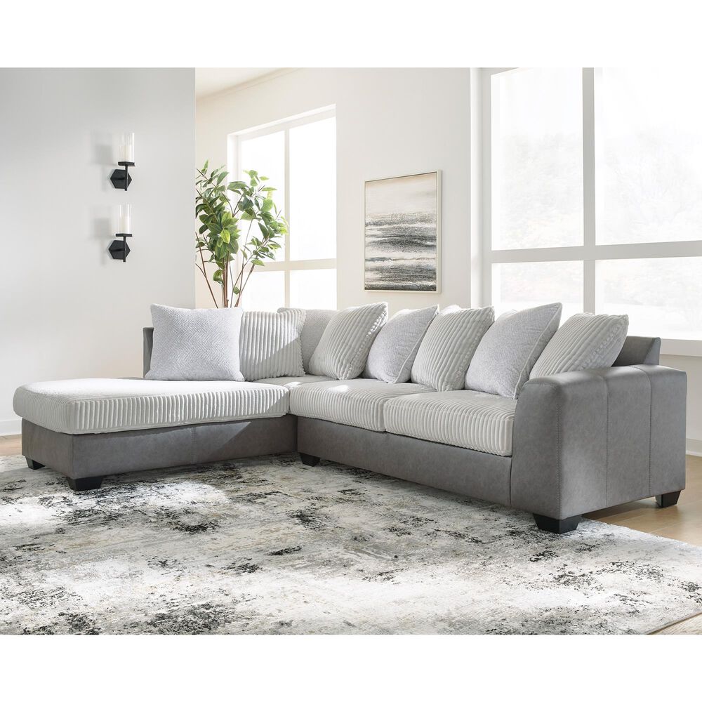 Ashley Clairette Court 2-Piece Left Facing Sectional with Chaise in Alloy, , large