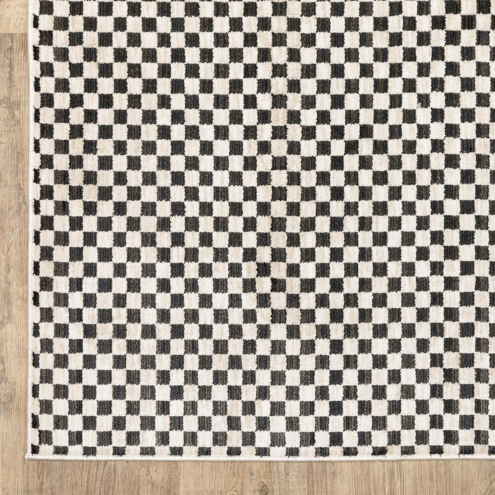ROW by Oriental Weavers Hunter Black and Ivory 6'7" x 9'6" Area Rug, , large