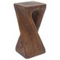 Hearth and Haven Outdoor End Table with Twist Design in Antique Brown, , large