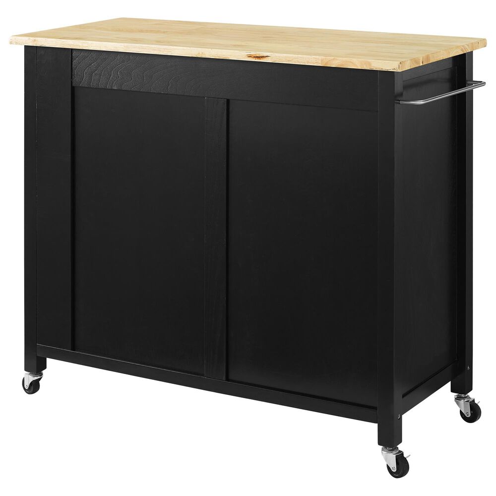 Crosley Furniture Savannah Kitchen Island/Cart in Black Nebraska