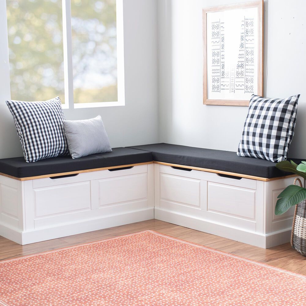 Linon Home Decor Tobin 5-Piece Nook Cushion Set in Jet Black, , large