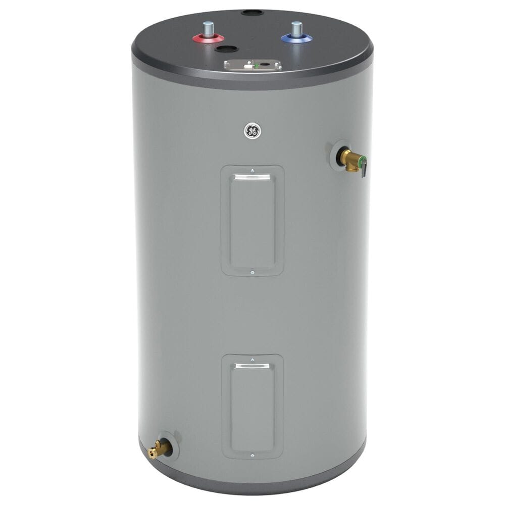GE Appliances 30-Gallon Short Electric Water Heater with Stainless Steel Heating Elements in Gray, , large
