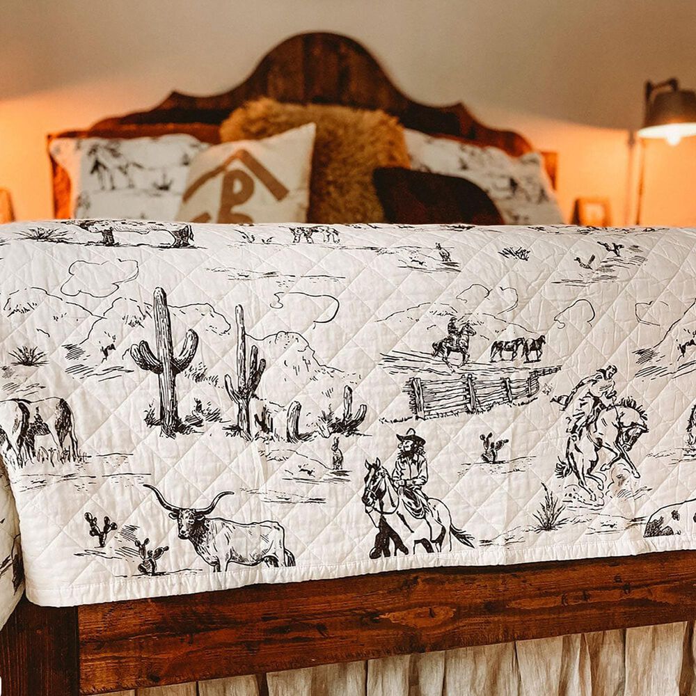 HiEnd Accents Ranch Life 3-Piece Full/Queen Reversible Quilt Set in White and Black, , large