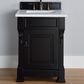 James Martin Vanities Brookfield 26" Single Bathroom Vanity in Antique Black with 3 cm White Zeus Quartz Top and Rectangular Sink, , large