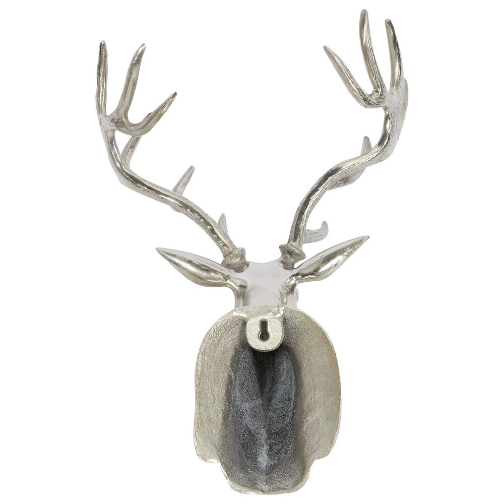 Maple and Jade 23&quot; x 17&quot; Eclectic Deer Wall Decor in Silver, , large