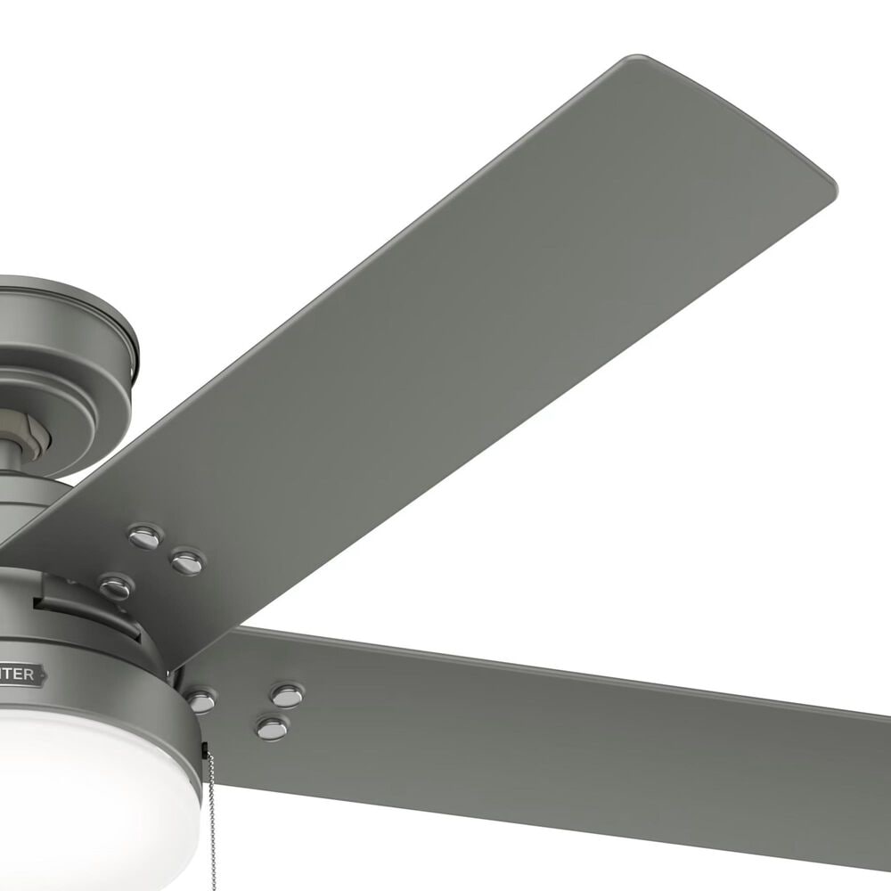 Hunter Sea Point 52&quot; Outdoor Ceiling Fan with LED Lights in Matte Silver, , large