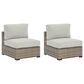 Ashley Calworth Patio Armless Chair in Beige (Set of 2), , large
