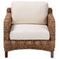 Baxton Studio Vevina Arm Chair with Natural Brown Seagrass in White, , large