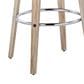 LumiSource Gardenia Swivel Fixed-Height Bar Stool with Cream Faux Leather Upholstery in Chrome and Walnut (Set of 2), , large