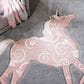 Safavieh Carousel Animals 6"7" Square Grey and Pink Kids Area Rug, , large