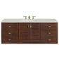 James Martin Vanities Amberly 60" Single Bathroom Vanity in Mid-Century Walnut with 3 cm Lime Delight Quartz Top and Rectangular Sink, , large