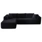 HOMLUX 104" Cloud Sectional Couch Upholstered Modular Sofa with Left L-Shape Chaise, Corduroy Fabric in Black, , large
