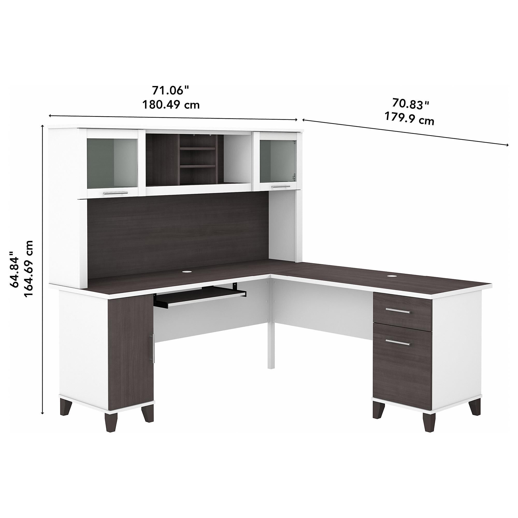 72 l shaped clearance desk with hutch