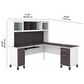 Bush Somerset 72" L-Shaped Desk with Hutch in Storm Gray and White, , large
