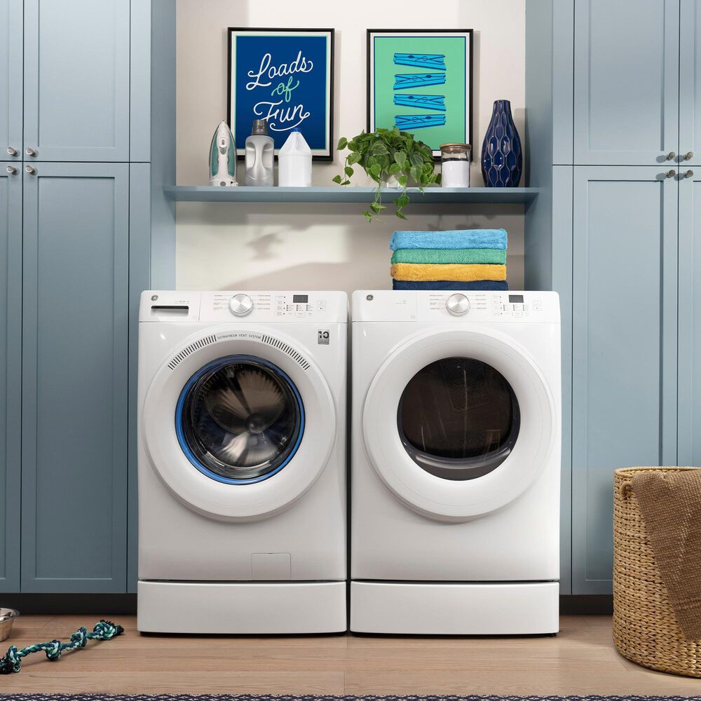 GE Appliances 4.6 Cu. Ft. Smart Front Load Washer with UltraFresh Vent System in White, , large