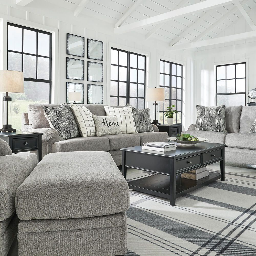 Ashley Davinca Stationary Loveseat in Charcoal, , large