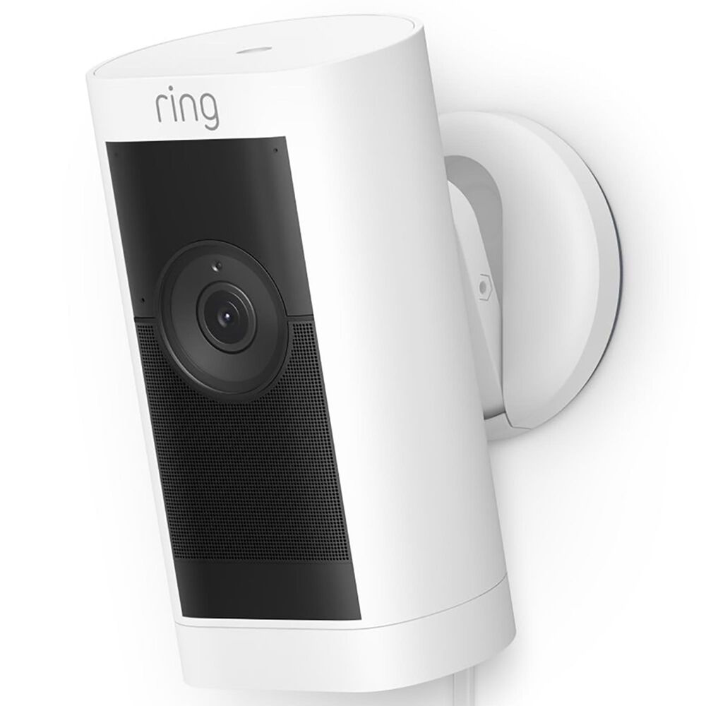 Ring Stick Up Cam Pro Plug-In Indoor/Outdoor Security Camera in White, , large