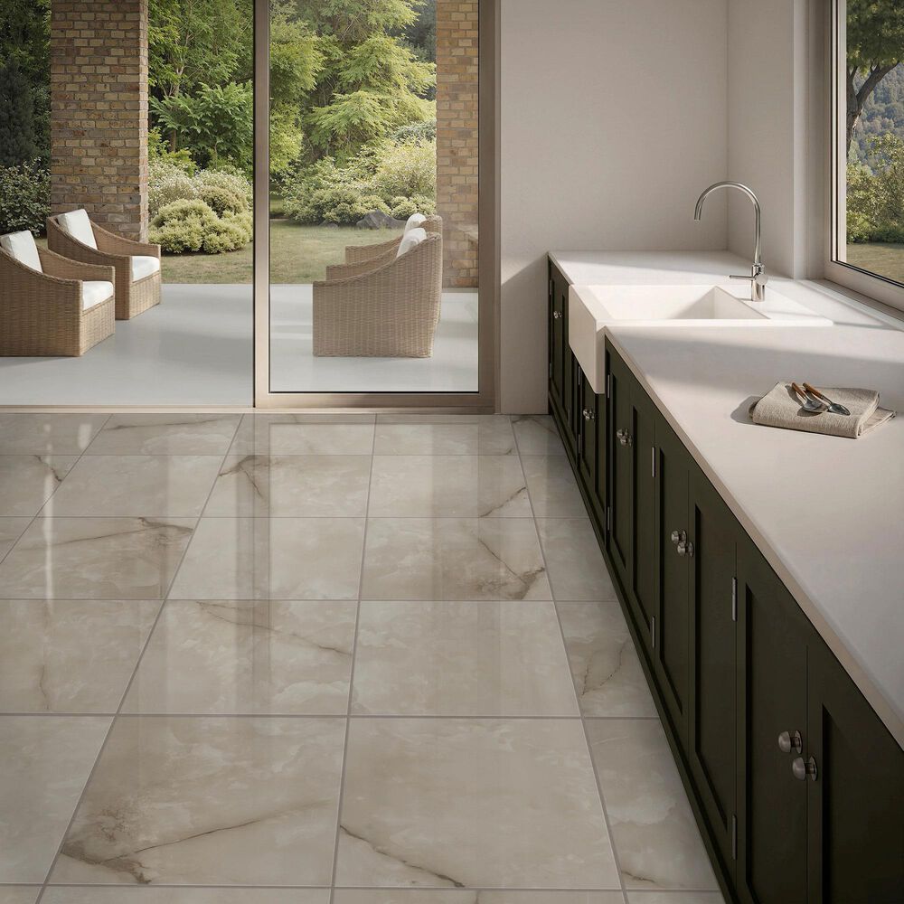 Shaw Astoria Mocha 23.5" x 23.5" Polished Porcelain Tile, , large