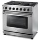 Thor Kitchen 36" Freestanding Professional Liquid Propane Range with Storage Drawer in Stainless Steel, , large