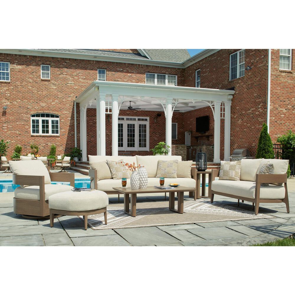 Ashley Serene Bay Swivel Glider Chair in White, , large