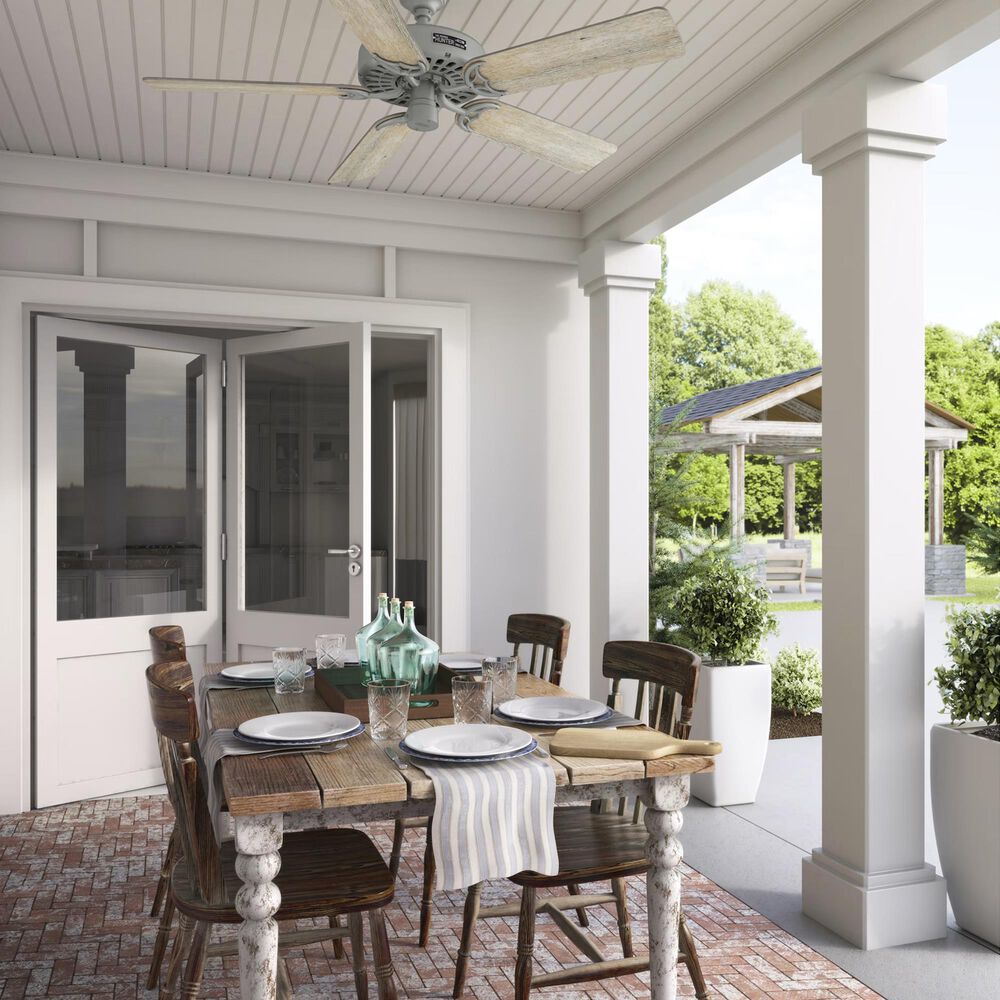 Hunter Original 52&quot; Outdoor Ceiling Fan in Matte Silver, , large