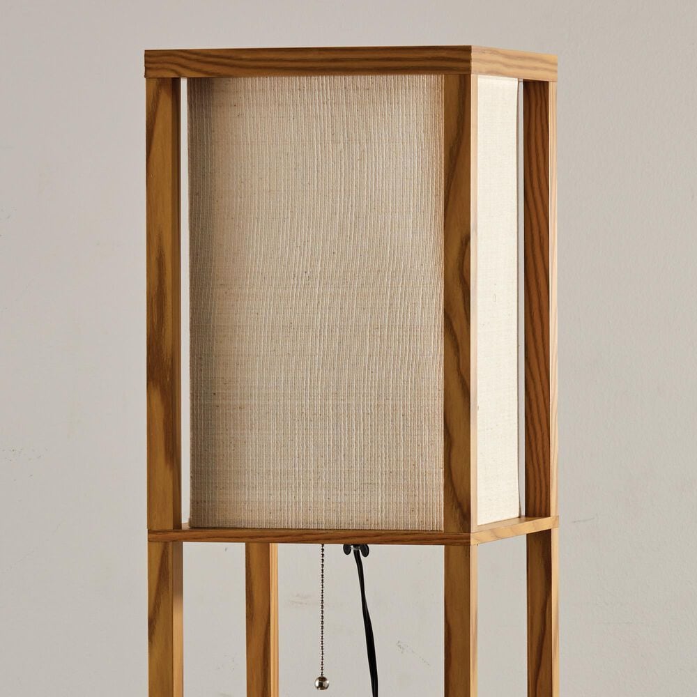 Adesso Wright Shelf Floor Lamp in Natural, , large