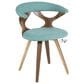 Lumisource Gardenia Swivel Arm Chair with Teal Upholstered in Walnut, , large