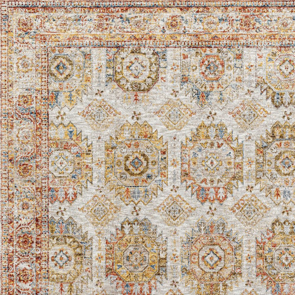 Surya Mona Lisa 7&#39;10&quot; Round Tan, Mustard, Brick Red, Sage, Olive, Dark Blue and Burgundy Area Rug, , large