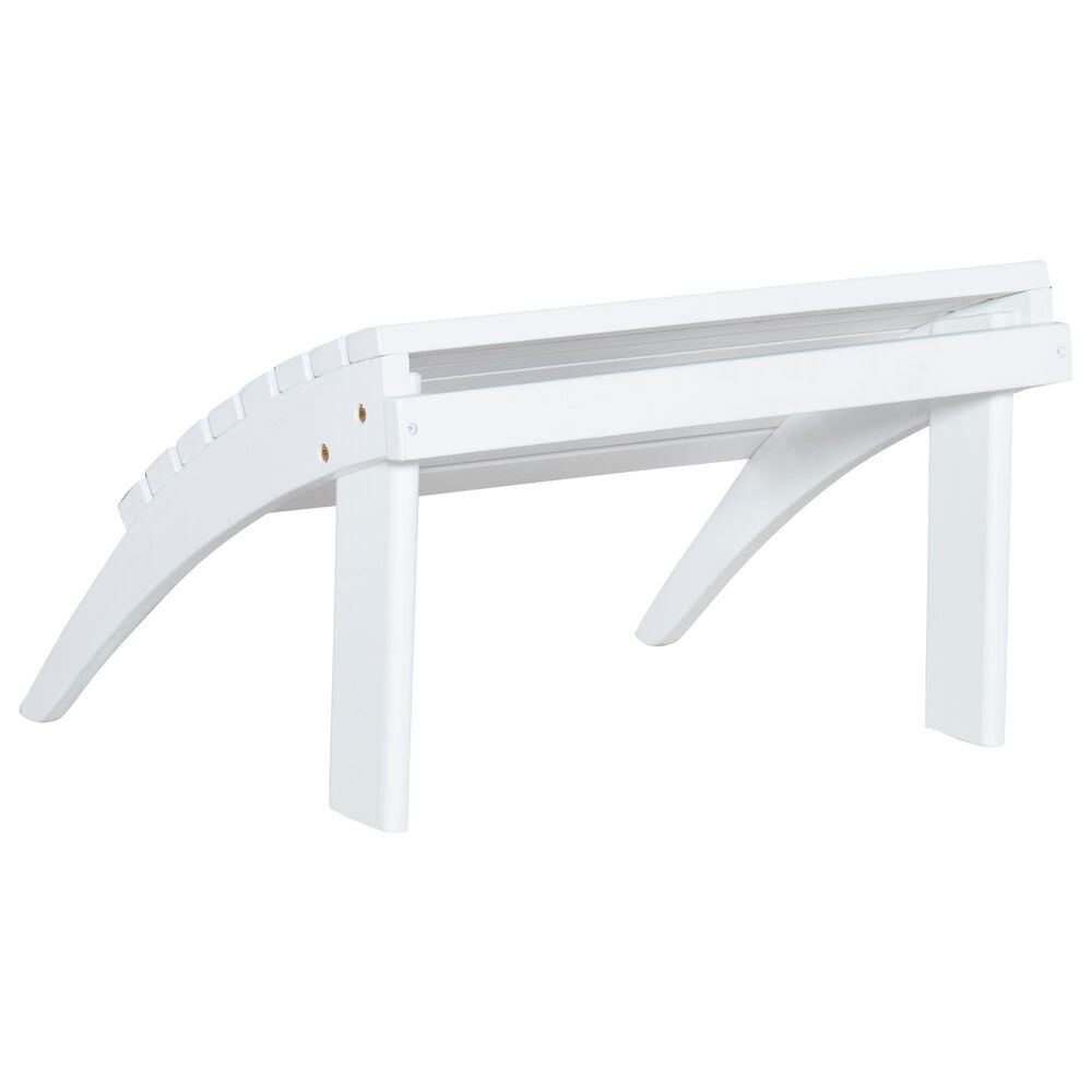 Linon Home Decor Adirondack Patio Ottoman in White, , large