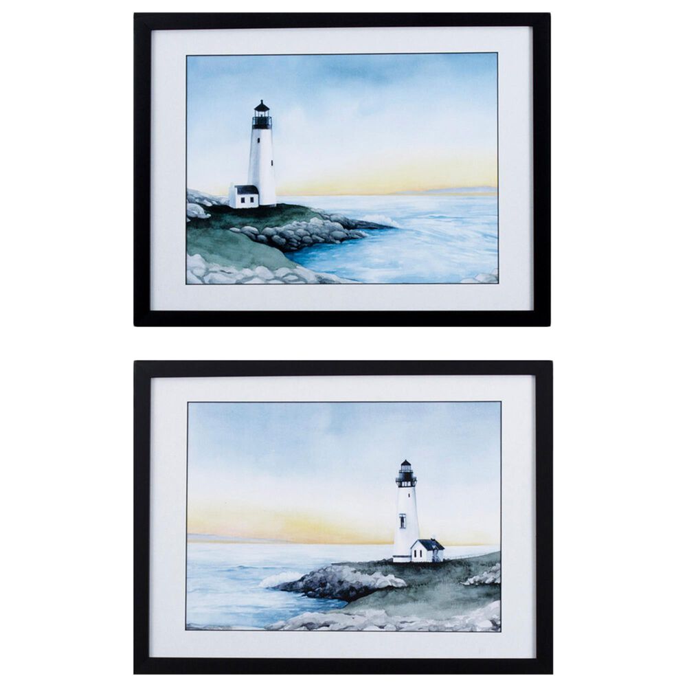 Propac Lighthouse Bay Wall Art in Blue (Set of 2), , large