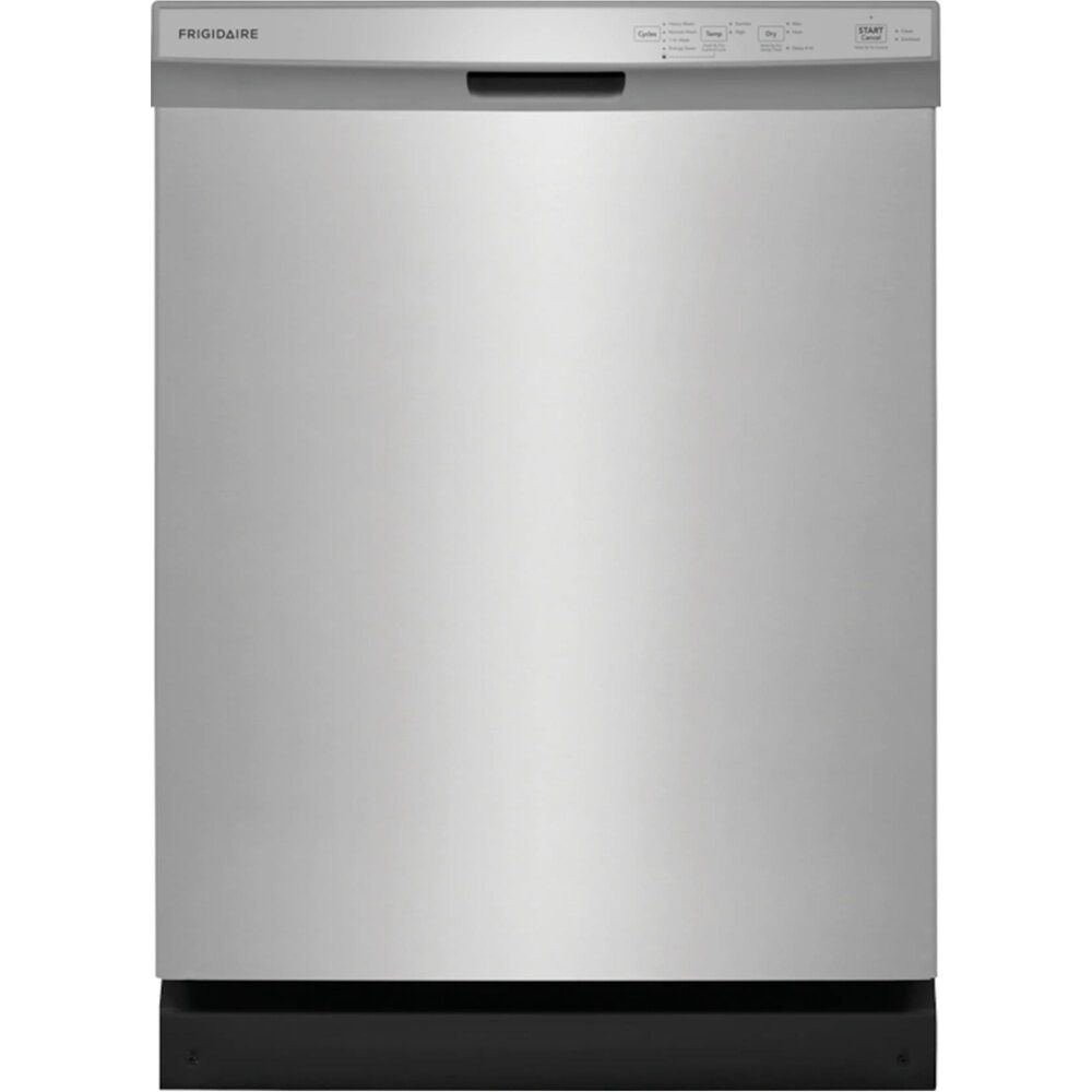 Frigidaire 3 Piece Kitchen Package with 25.6 Cu. Ft. Standard Depth Side-by-Side Refrigerator, 30&quot; Freestanding Gas Range with Quick Boil Burner, 24&quot; Built-In Dishwasher with MaxDry in Stainless Steel, , large