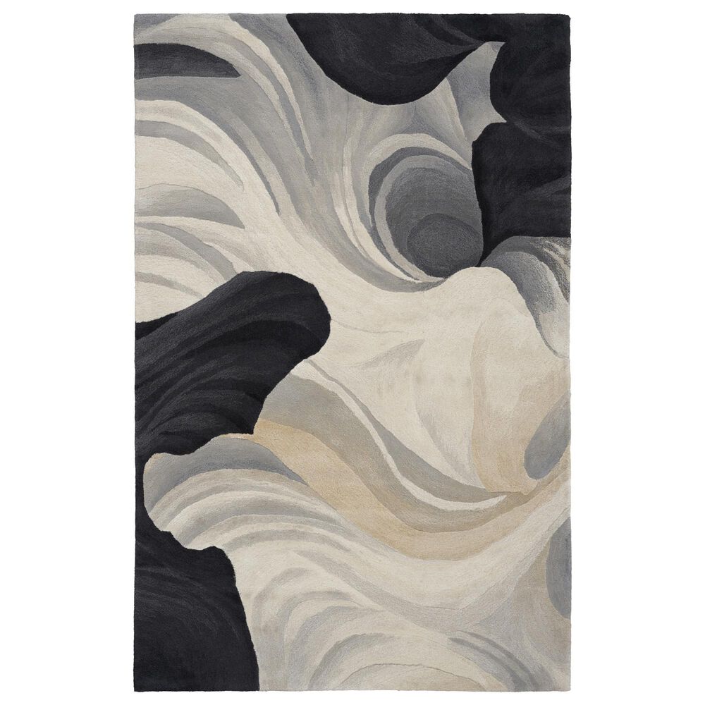 Nourison Prismatic Ivory and Black 3"9" x 5"9" Area Rug, , large