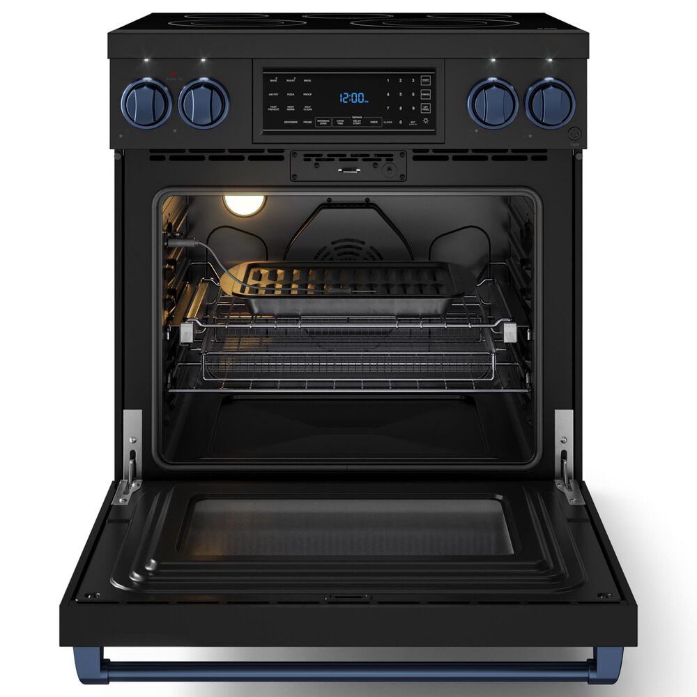 Thork Kitchen Gordon Ramsay 4.55 Cu. Ft. 30&quot; Professional Electric Range with Navy Blue Handle Kit in Black, , large