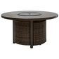 Ashley Monterey Point Round Fire Pit Table in Dark Brown, , large