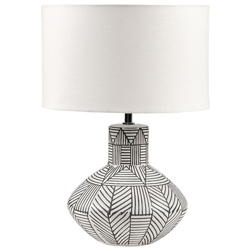Hampton Park Agape Boho Ceramic Table Lamp in White, , large