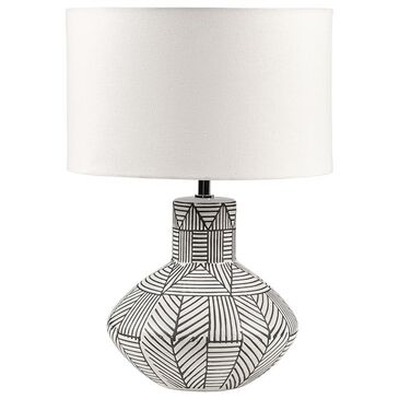 Hampton Park Agape Boho Ceramic Table Lamp in White, , large