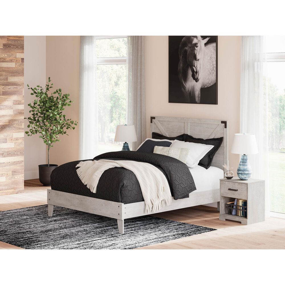 Ashley Shawburn Queen Platform Bed in Light Gray, , large