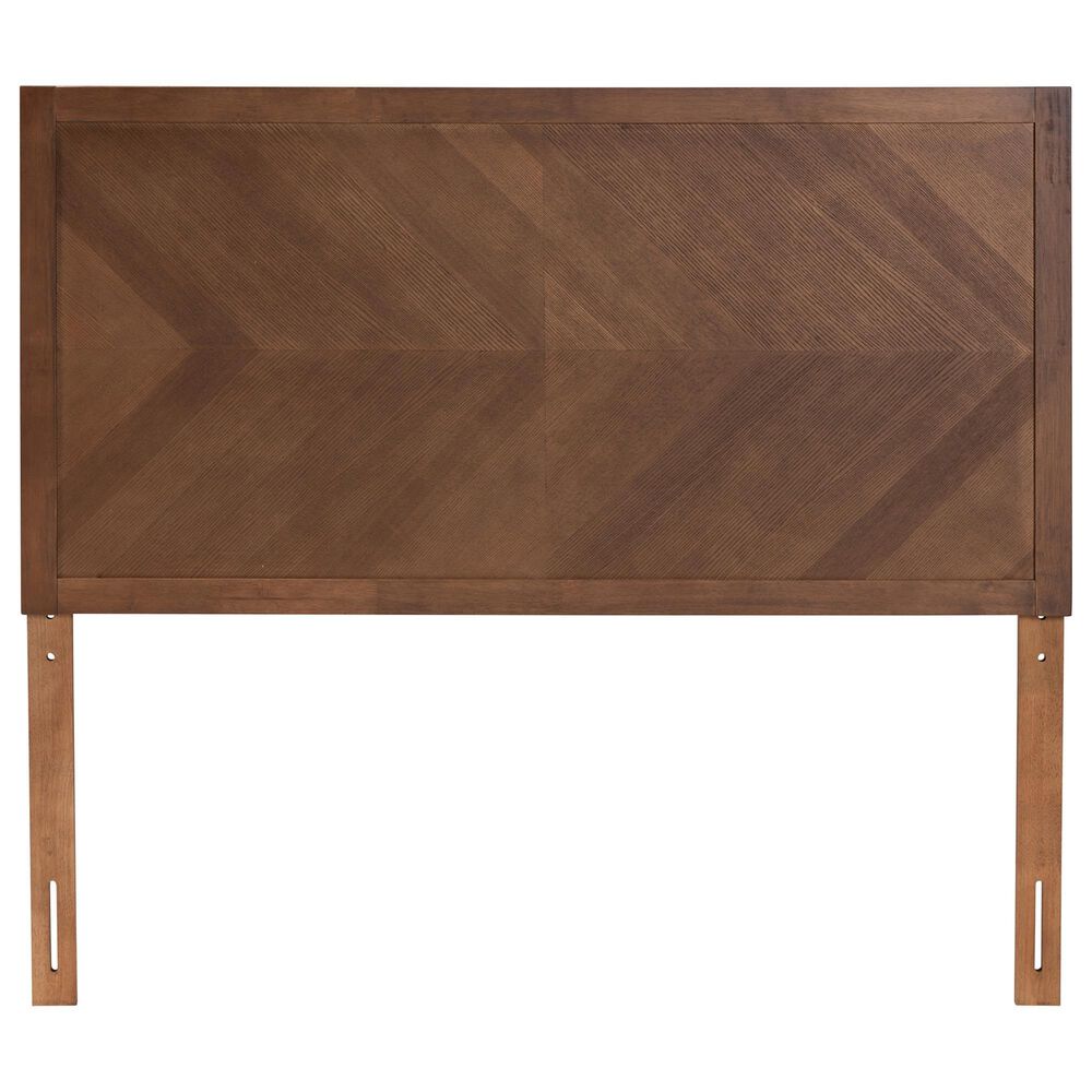 Baxton Studio Terrian Queen Panel Headboard in Ash Walnut, , large