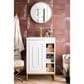 James Martin Vanities Alicante 24" Single Bathroom Vanity in Glossy White and Radiant Gold with 5 cm White Glossy Resin Top and Rectangular Sink, , large