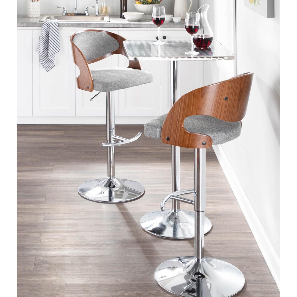 Lumisource 41&quot; Adjustable Bar Table in Silver and Chrome, , large