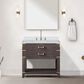 Lexora Home Norwalk 36" Single Bathroom Vanity in Brown Oak with White Quartz Top, Rectangular Sink and 34" Mirror, , large