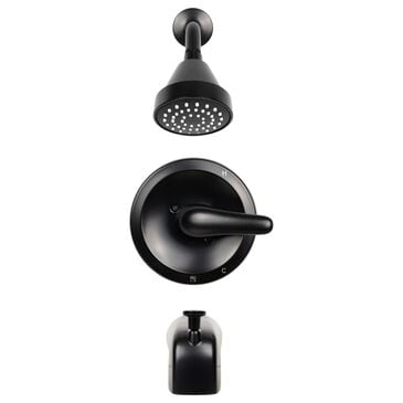 MS International 1-Handle 1-Spray Tub and Shower Faucet with Pressure Balance Valve in Matte Black, , large