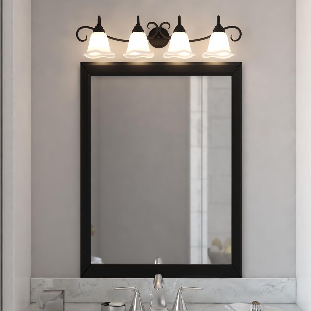 Vaxcel Bella 4-Light Bathroom Vanity Fixture in Matte Black, , large
