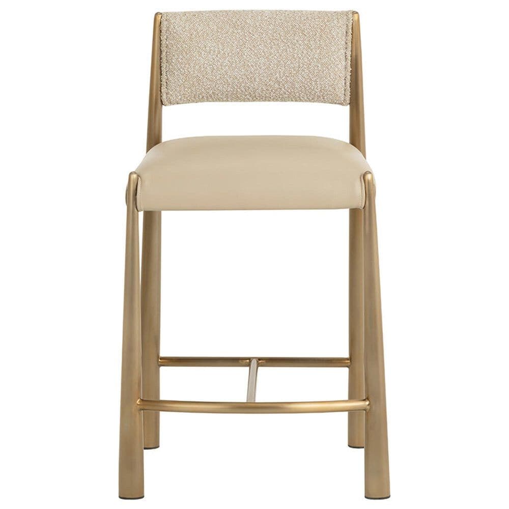 Club Collection By Sunpan Bayard Counter Stool in Napa Beige and Santa Cruz Oatmeal, , large