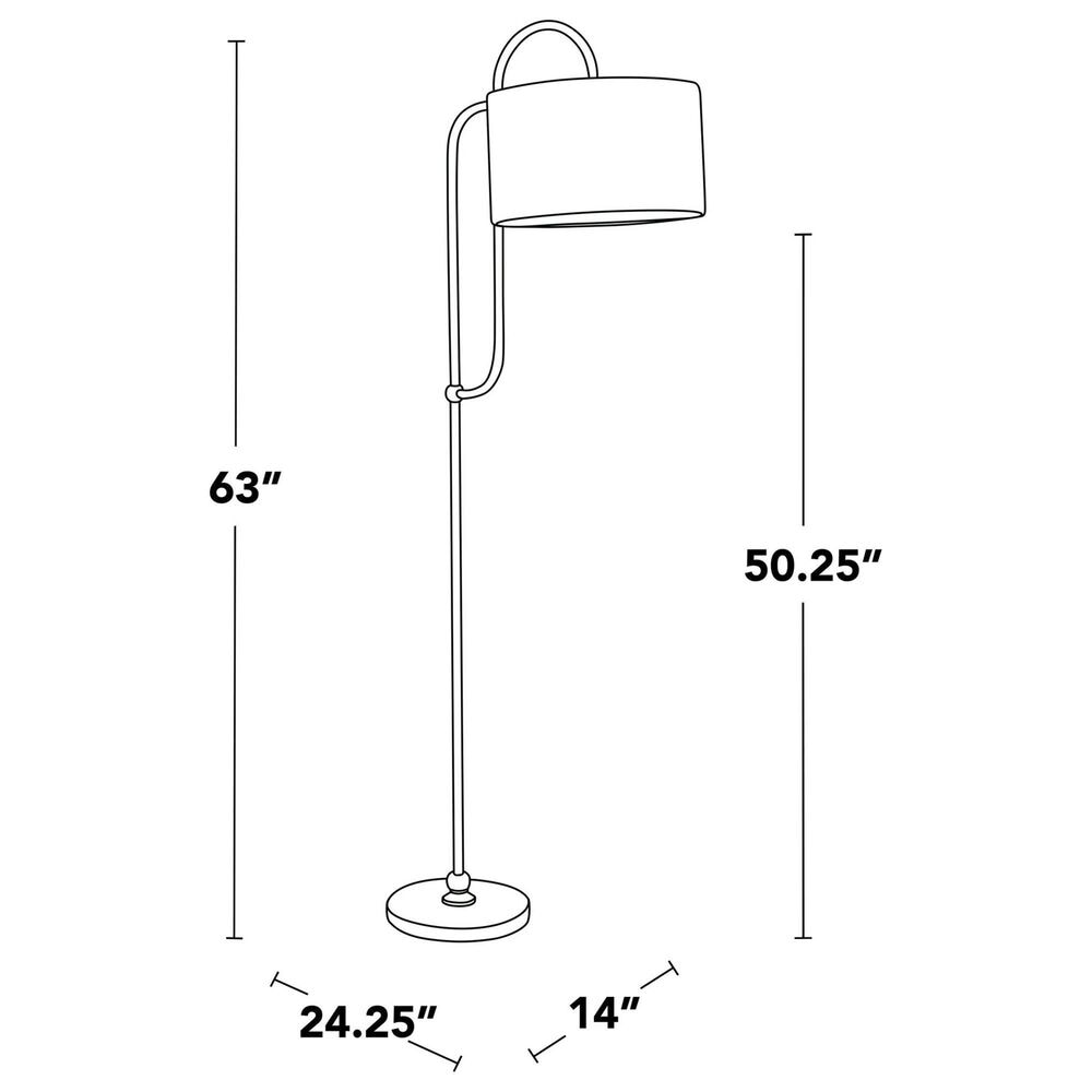 Grandview Gallery Leslie Floor Lamp in Gold and White, , large