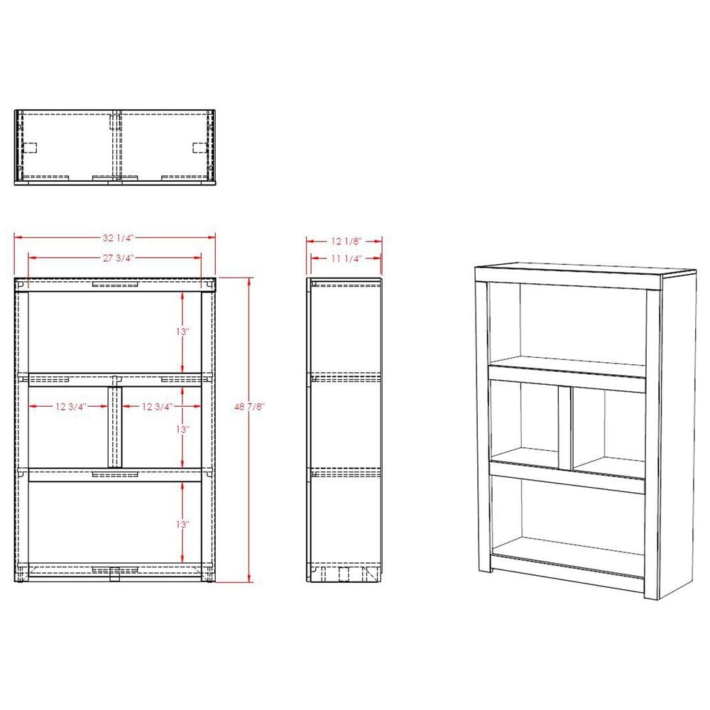 Legends Home Sausalito 49" Bookcase in Whiskey, , large