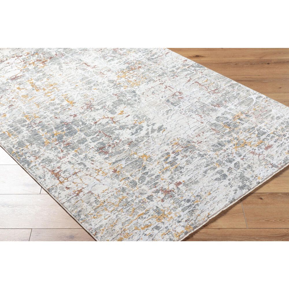 Surya Dresden White, Gray, Medium Gray, Light Slate, Mustard and Rust 6'7" x 9'6" Area Rug, , large